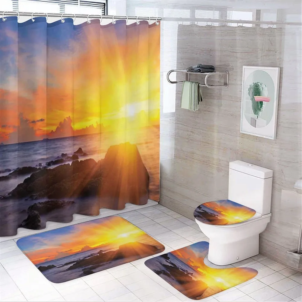 Colorful Sunset Sky — 4-Piece Bathroom Set preview