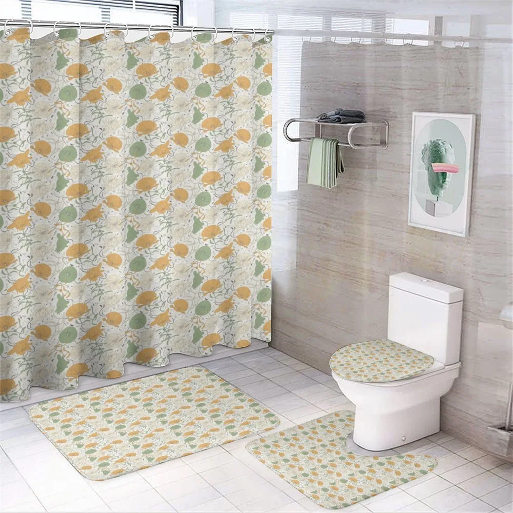 Curlicue Graceful Flowers — 4-Piece Bathroom Set preview