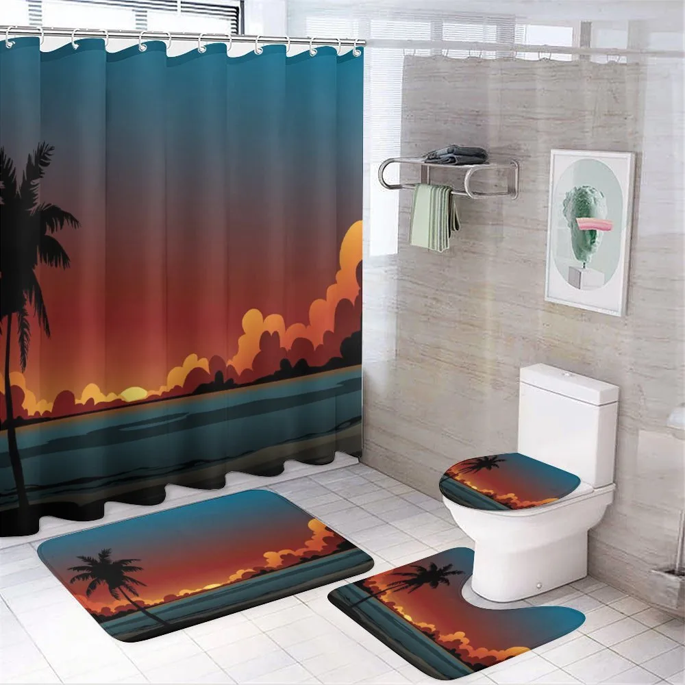 Dramatic Sunset Scene Pattern — 4-Piece Bathroom Set preview