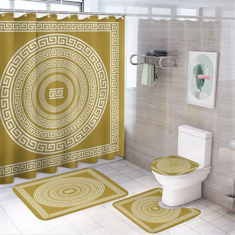Frieze Meander Lines 4-Piece Bathroom Set product video