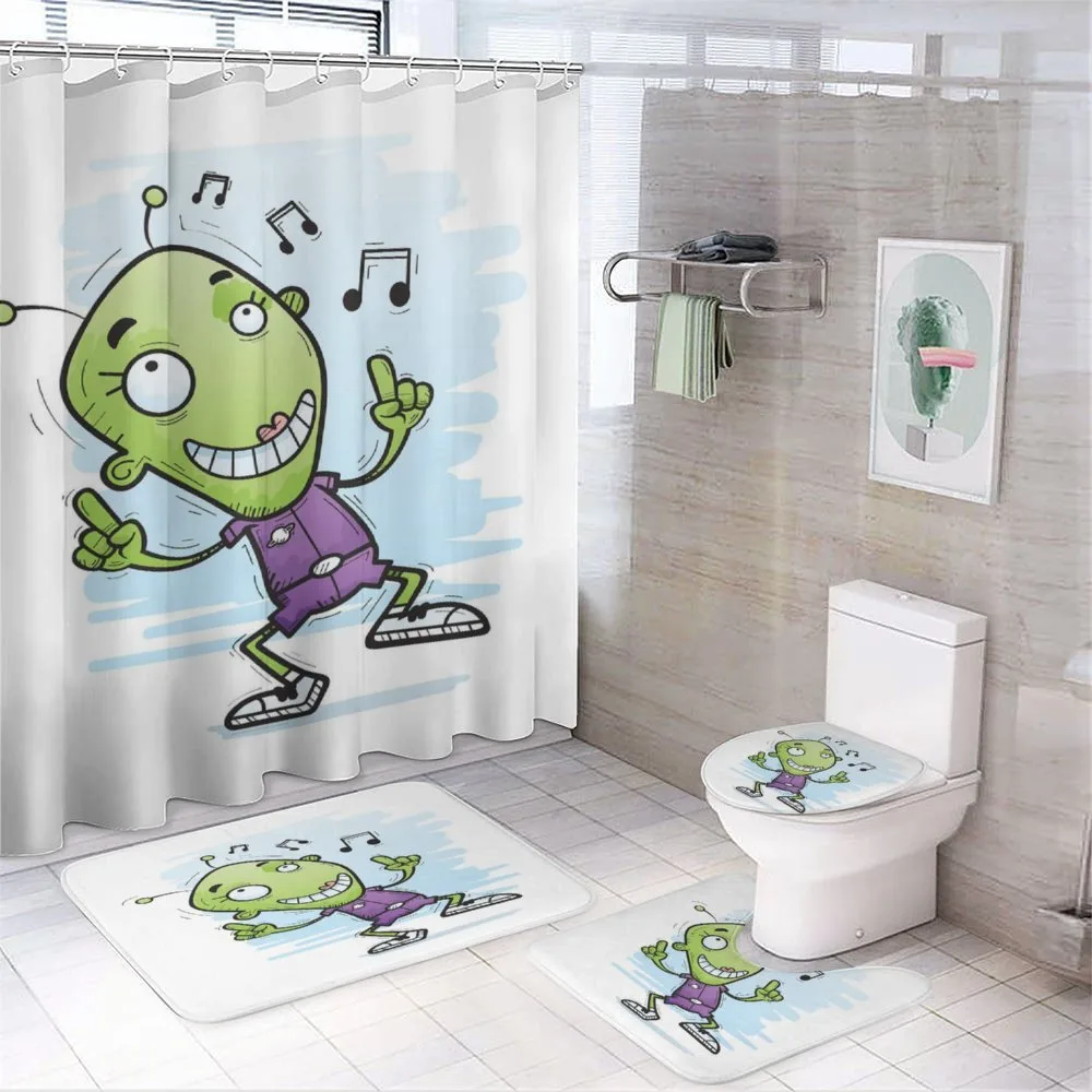 Funny Alien Dancing to Music — 4-Piece Bathroom Set preview