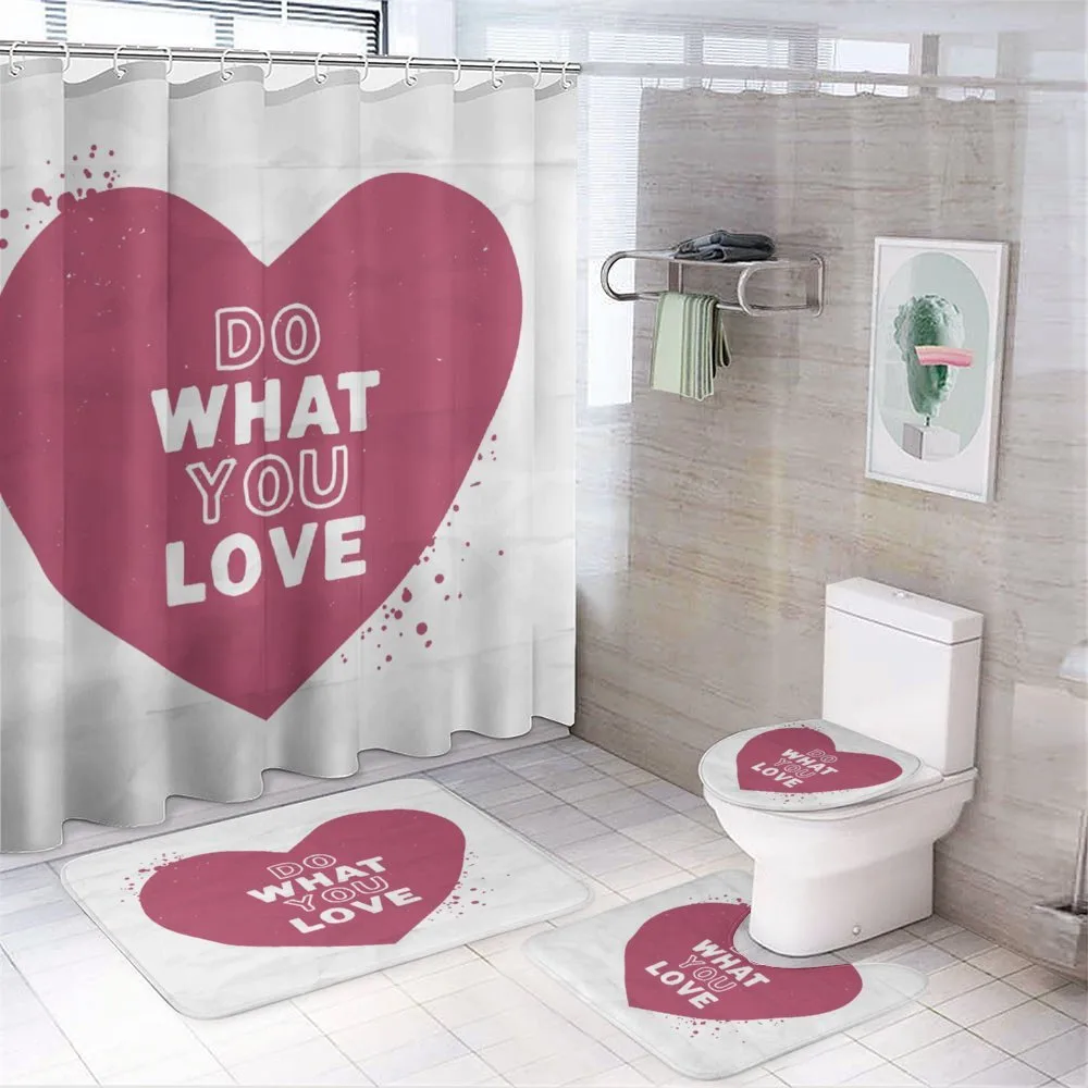 Heart with Old Paper Effect — 4-Piece Bathroom Set preview