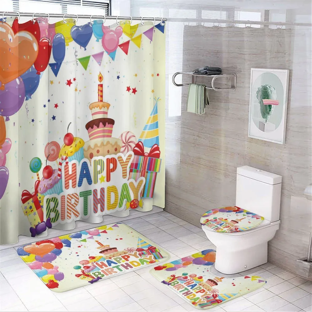 Hearts Funny Cupcakes — 4-Piece Bathroom Set preview