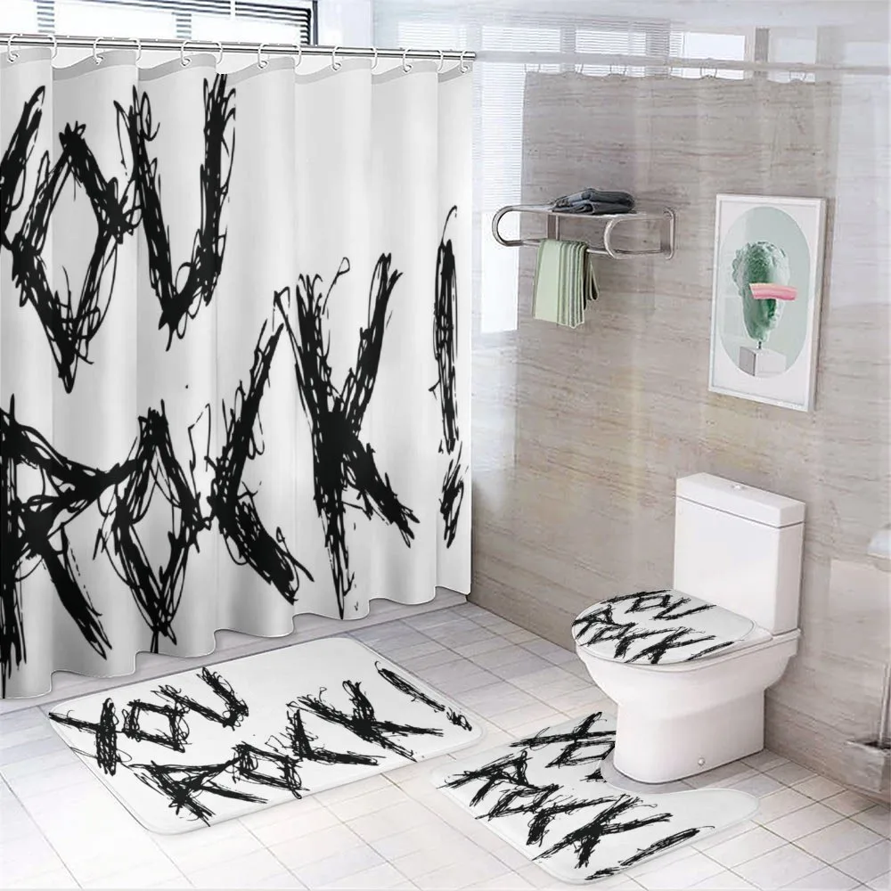 Motivational Slogan 4-Piece Bathroom Set product video