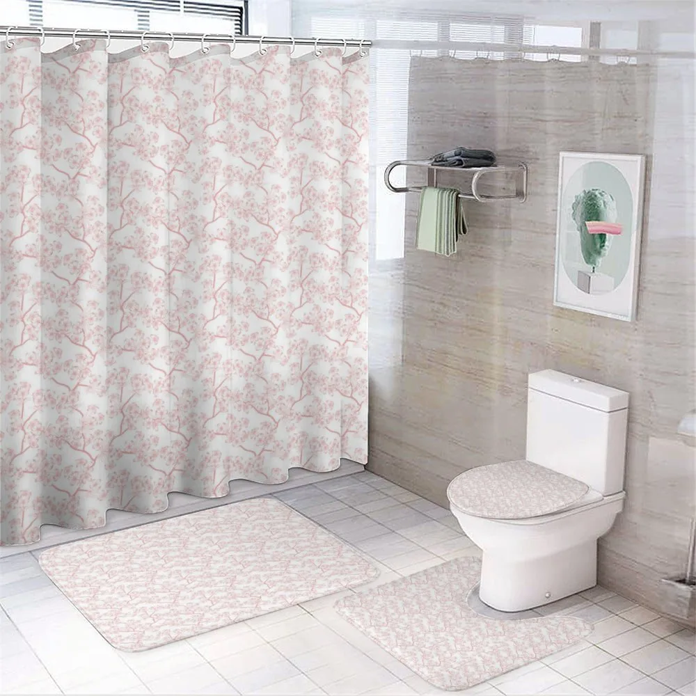 Retro Sakura Art 4-Piece Bathroom Set product video