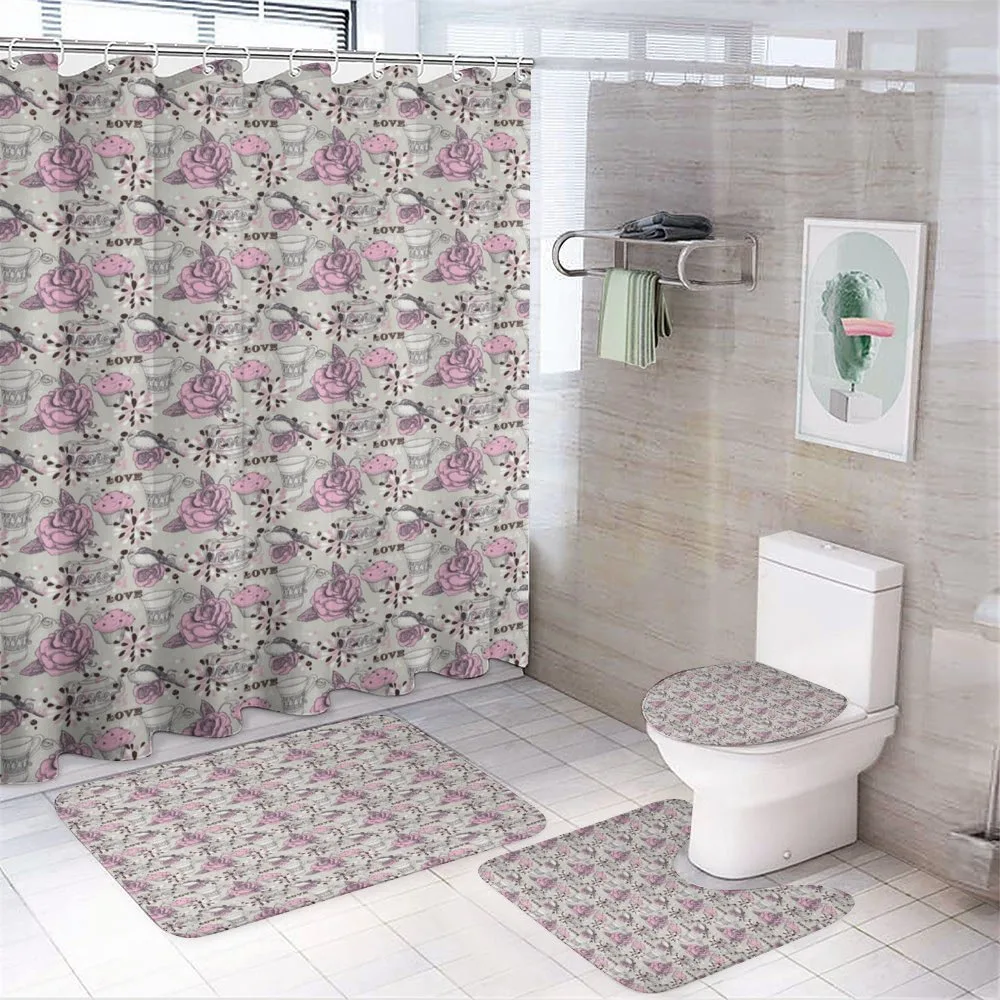 Romantic Roses Birds — 4-Piece Bathroom Set preview