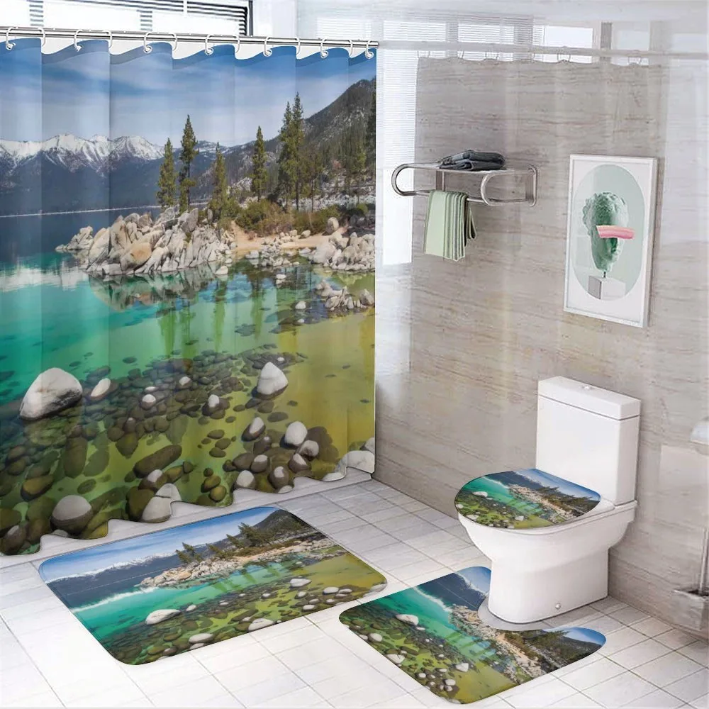 Sierra Nevada Lake Photo 4-Piece Bathroom Set product video
