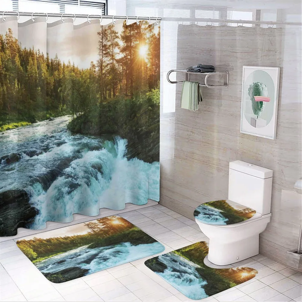 Sunrise Springtime Pines — 4-Piece Bathroom Set preview