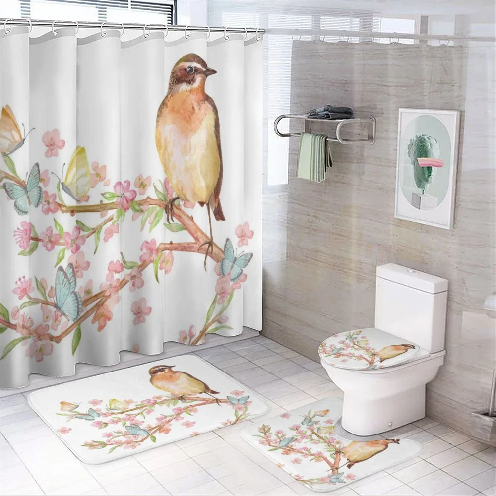 Bird on a Blossoming Tree — 4-Piece Bathroom Set preview