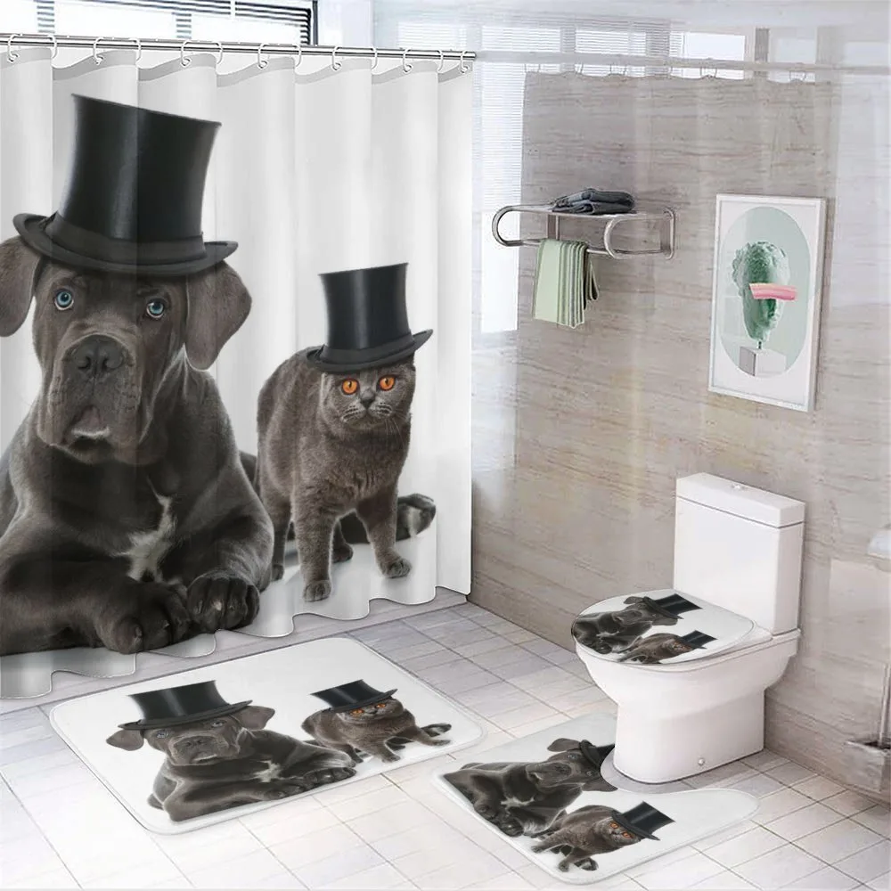 Pets in Magicians Hat — 4-Piece Bathroom Set preview
