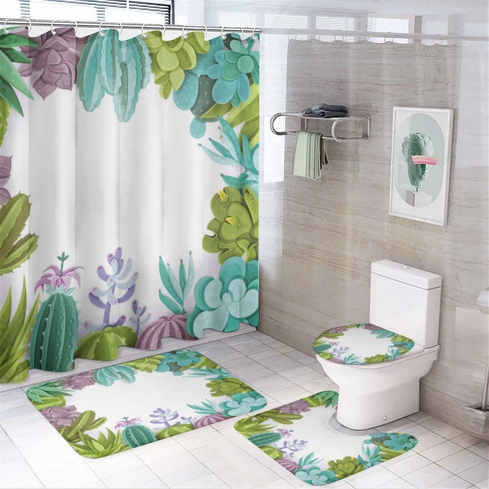 Succulents Plants Frame — 4-Piece Bathroom Set preview