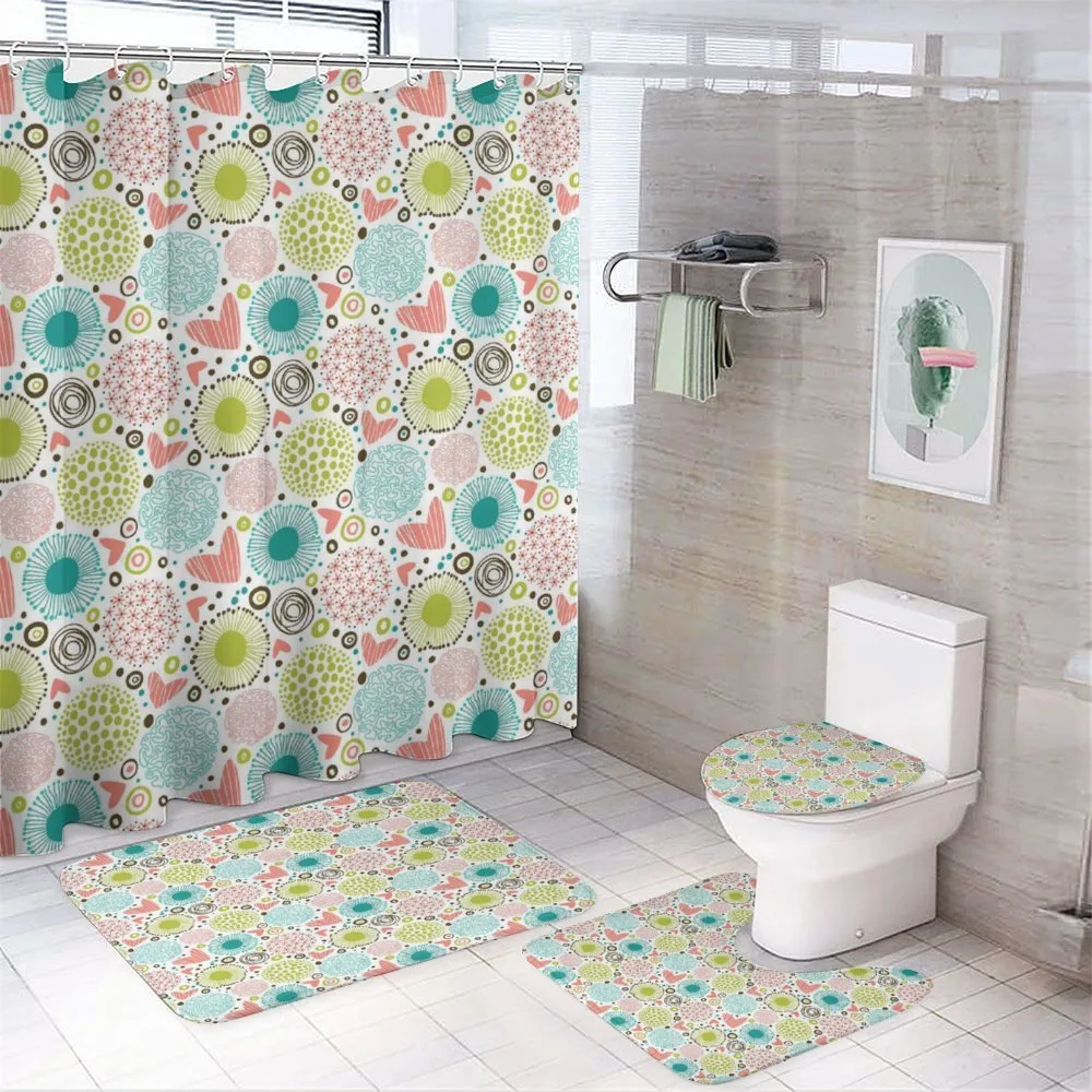 Abstract Hearts Doodle — 4-Piece Bathroom Set preview