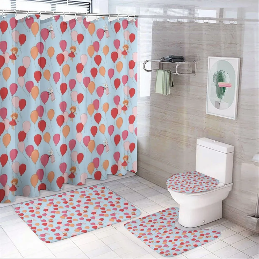 Bunny Girl and Balloons — 4-Piece Bathroom Set preview