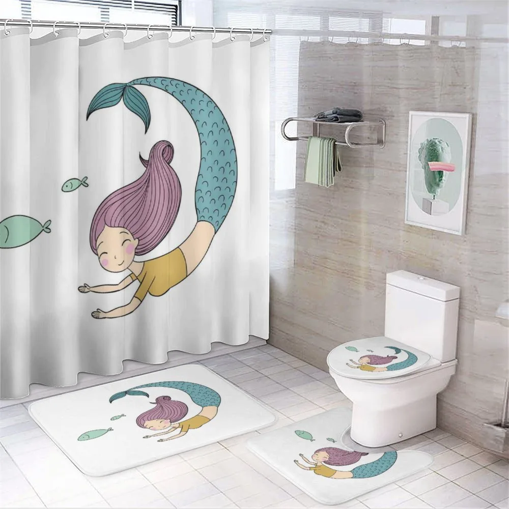 Happy Girl with Fish — 4-Piece Bathroom Set preview