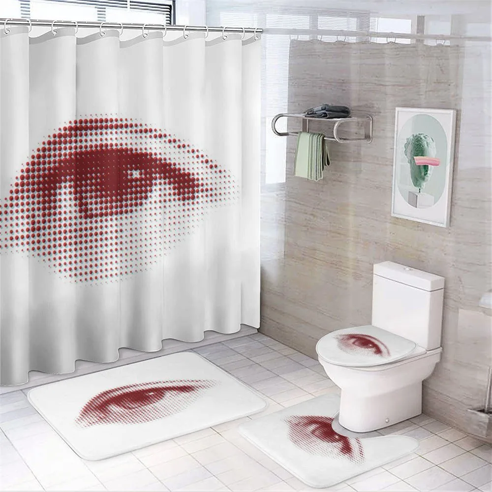 Retro Halftone Dotted Shape — 4-Piece Bathroom Set preview