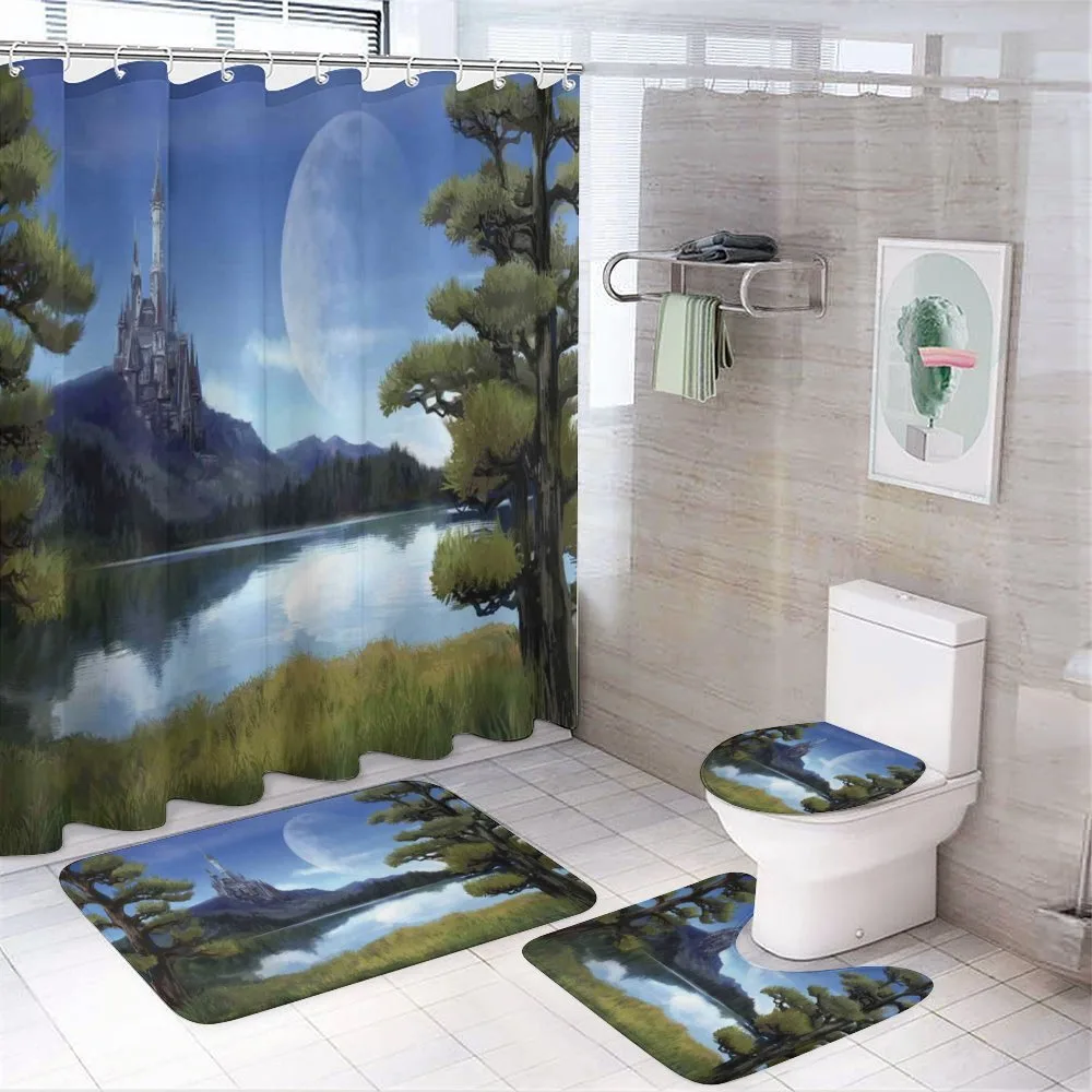 Riverside Lake Scene — 4-Piece Bathroom Set preview