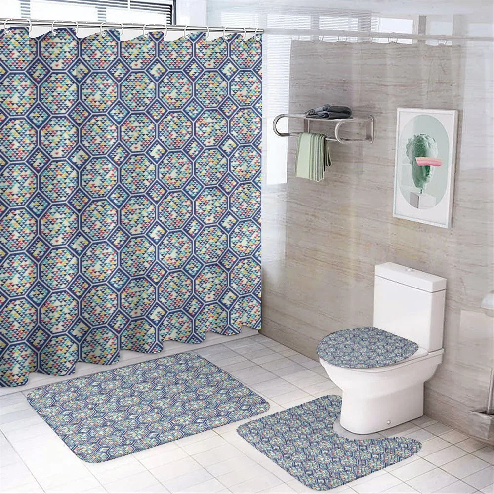 Triangles Tiles Artwork — 4-Piece Bathroom Set preview