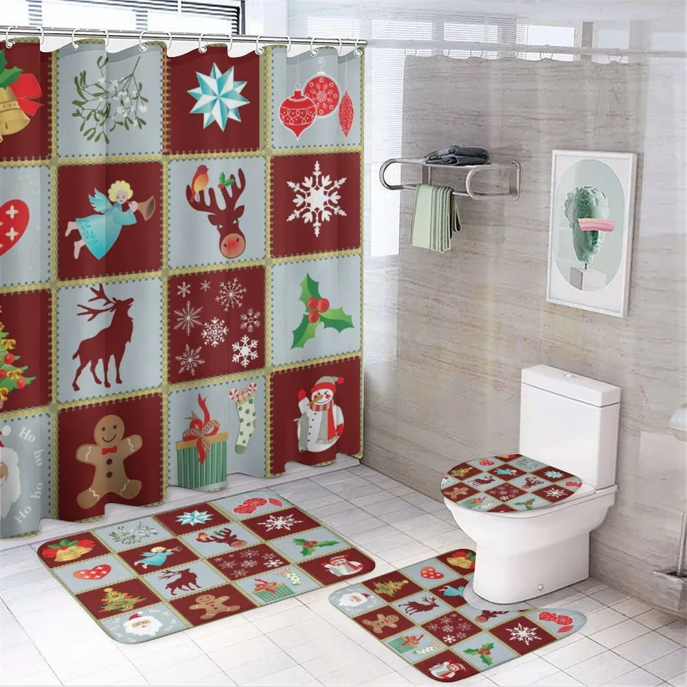 Xmas Tree Reindeers — 4-Piece Bathroom Set preview