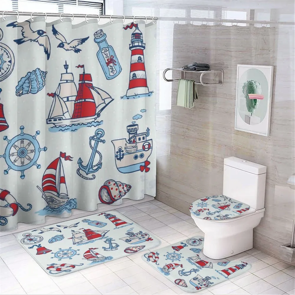 Cartoon Nautical — 4-Piece Bathroom Set preview