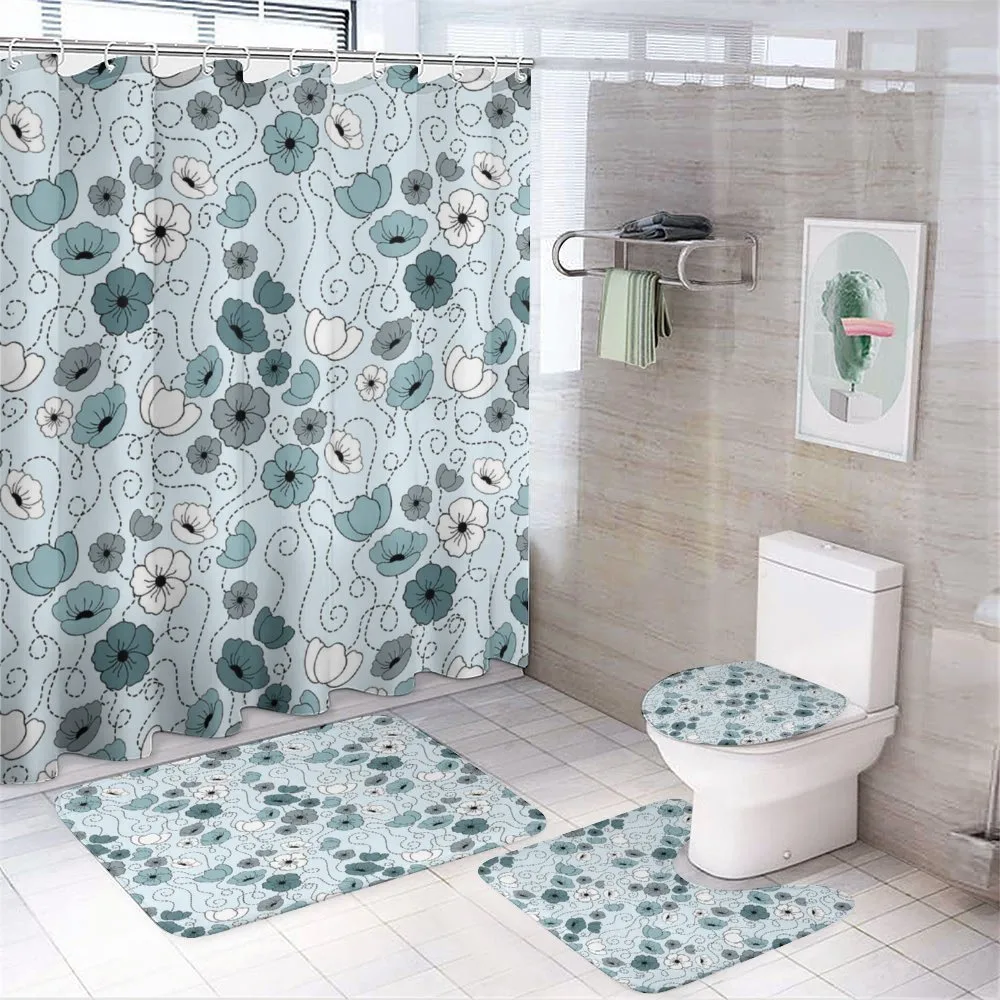 Doodle Floral Botany — 4-Piece Bathroom Set preview