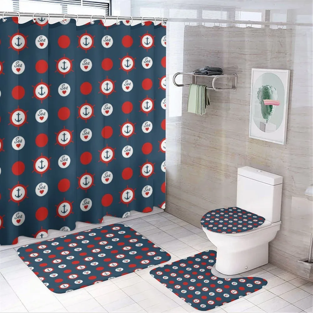 Marine Ship Helm Design — 4-Piece Bathroom Set preview