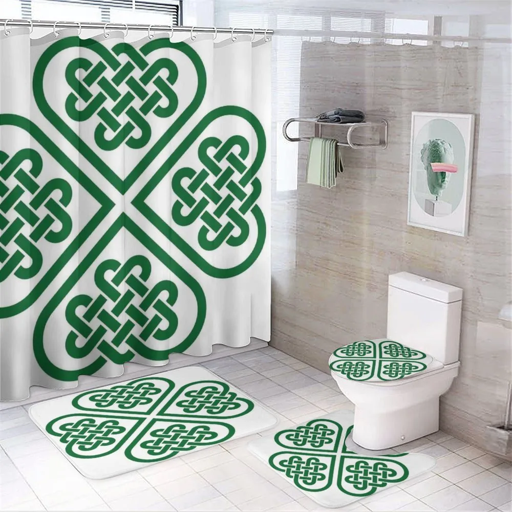 Monochrome Clover Art — 4-Piece Bathroom Set preview