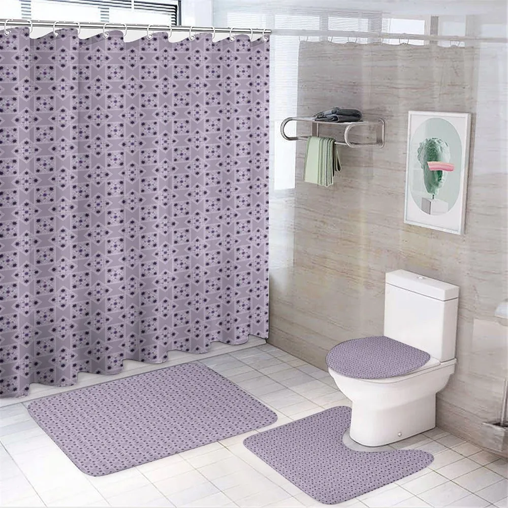 Ornate Sqaures Swirls — 4-Piece Bathroom Set preview