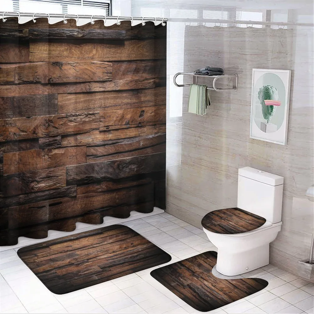 Rough Dark Timber — 4-Piece Bathroom Set preview