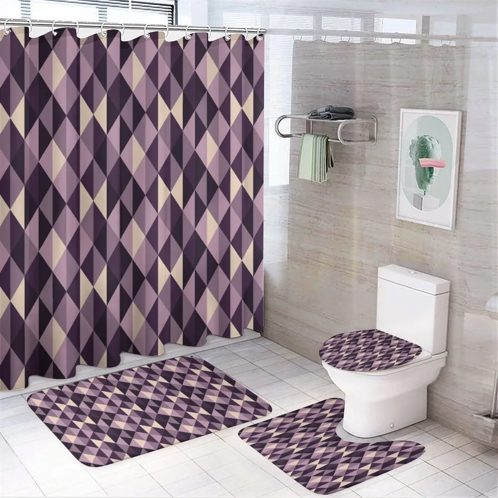 Abstract Style Triangles — 4-Piece Bathroom Set preview