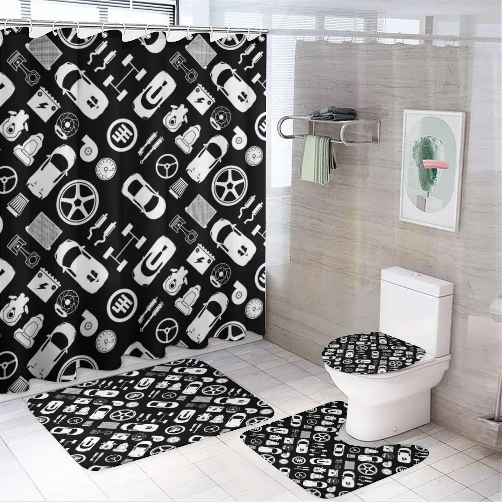 Car Service Themed 4-Piece Bathroom Set product video