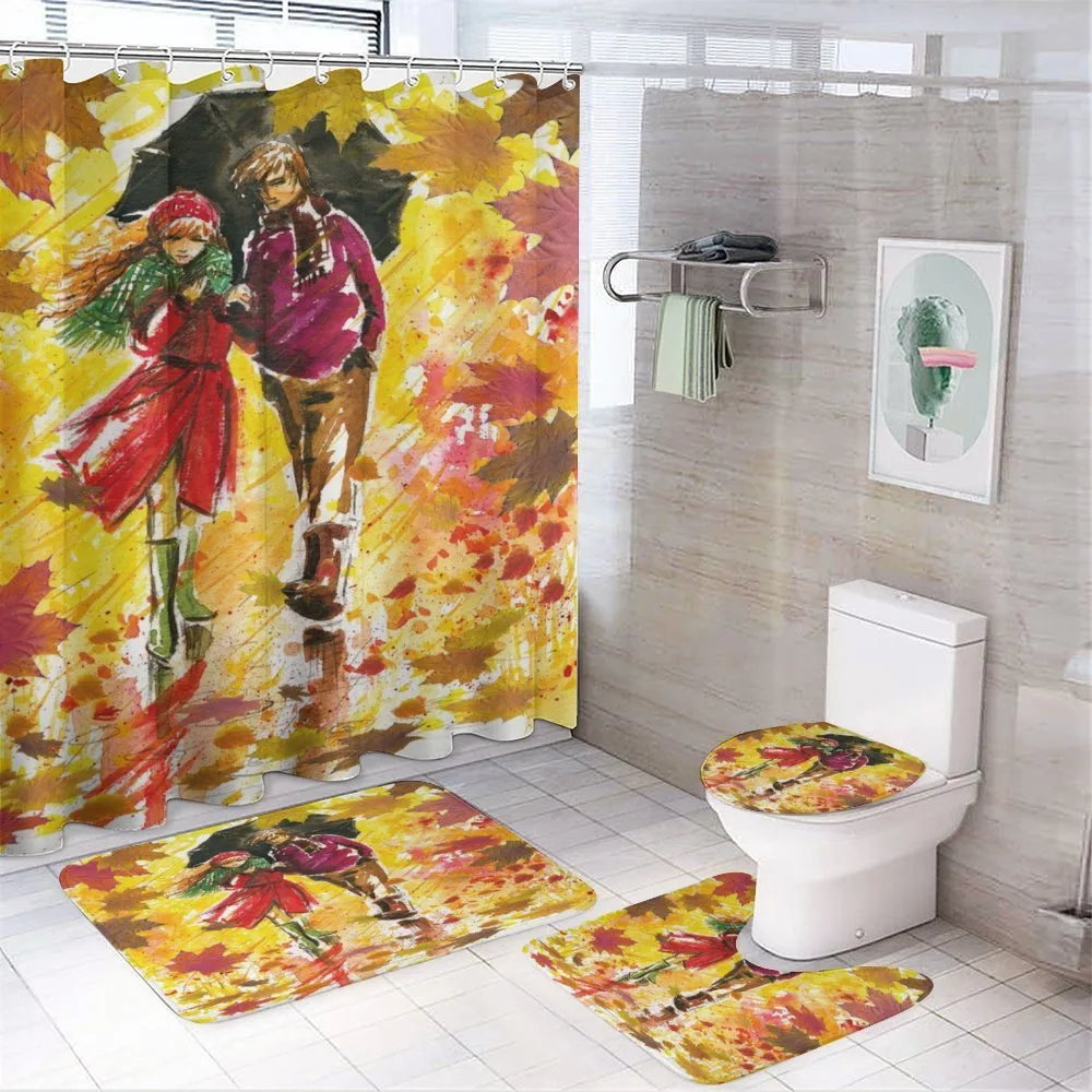 Couple at Autumn Alley — 4-Piece Bathroom Set preview