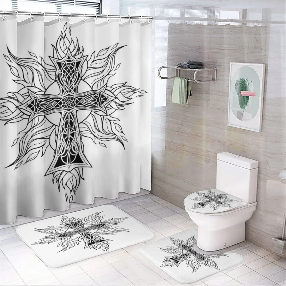 Gothic Flames Shape — 4-Piece Bathroom Set preview
