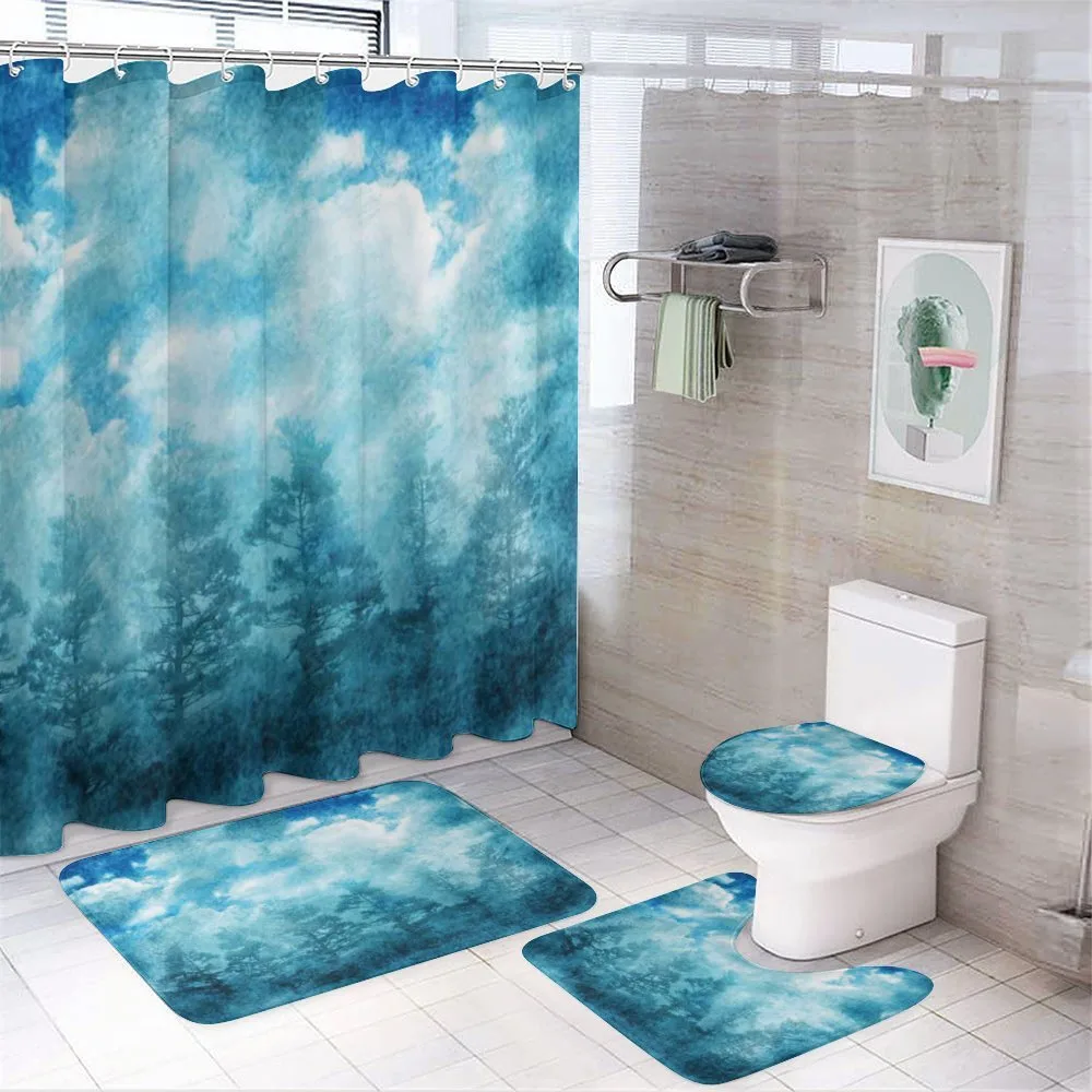 Grunge Sky Foggy Night — 4-Piece Bathroom Set preview