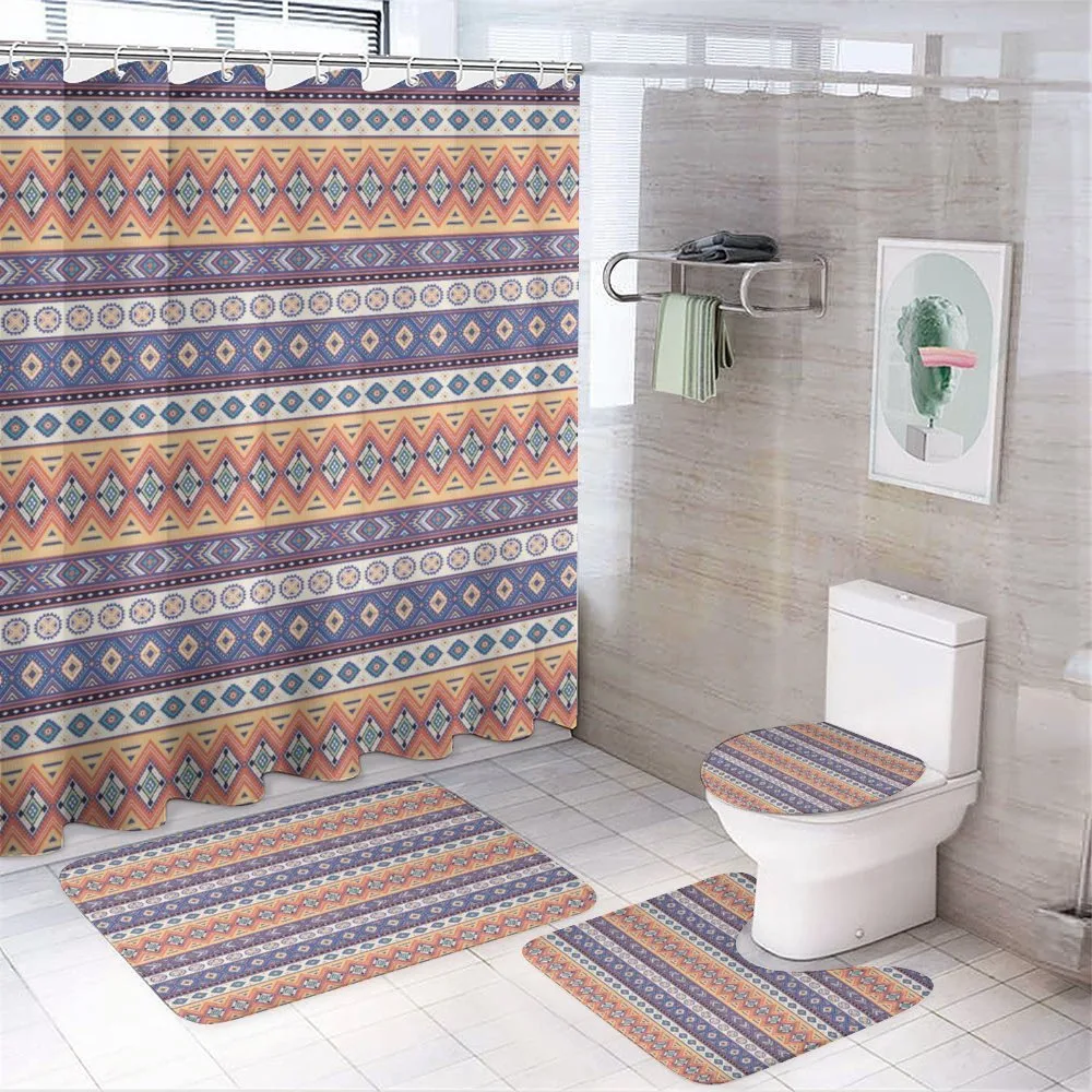 Mexican Inspired Lines Art — 4-Piece Bathroom Set preview