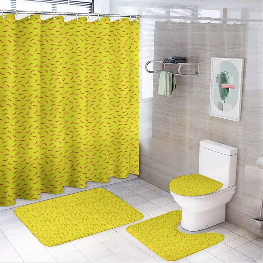 Paprika Healthy Pattern — 4-Piece Bathroom Set preview