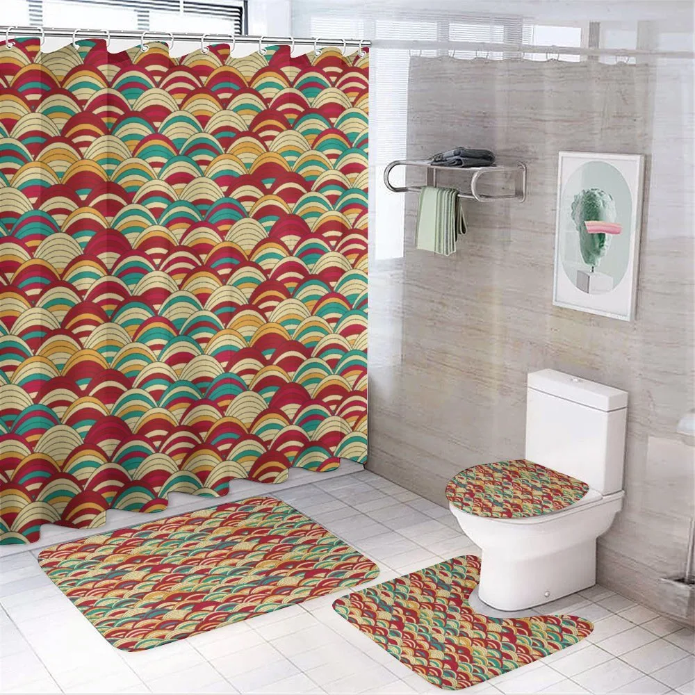 Repeated Striped Squama Art — 4-Piece Bathroom Set preview