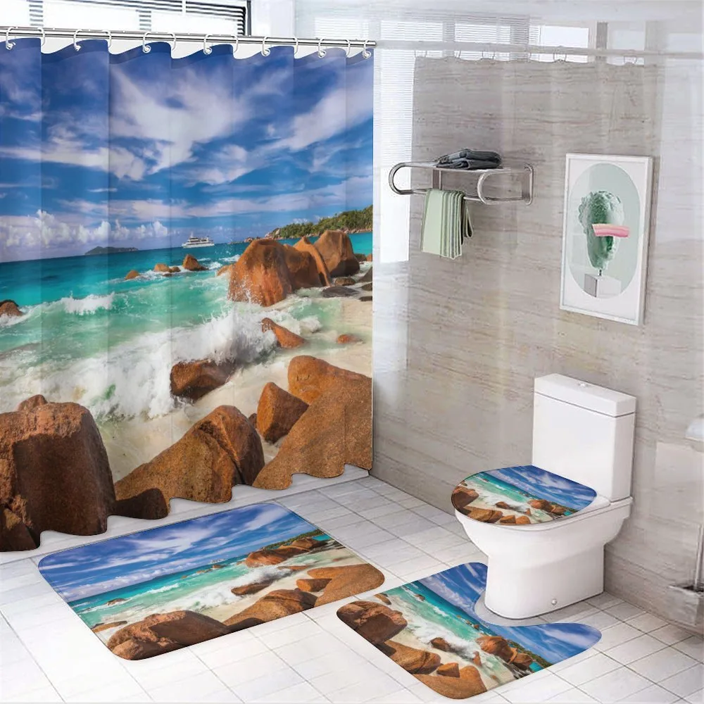 Rocky Coast Seychelles — 4-Piece Bathroom Set preview