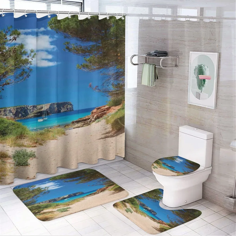 Sand Pathway to Ocean — 4-Piece Bathroom Set preview