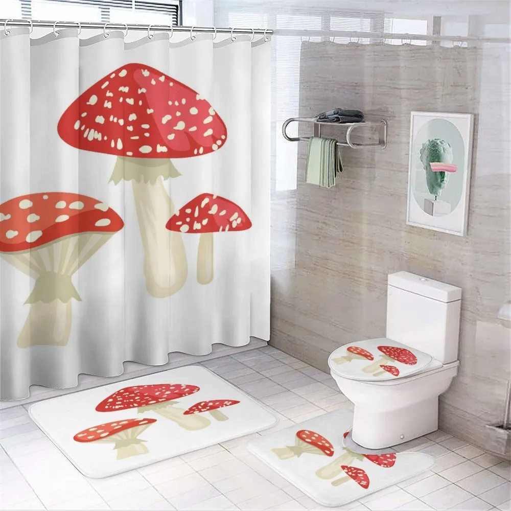 Simple Cartoon Toadstool — 4-Piece Bathroom Set preview