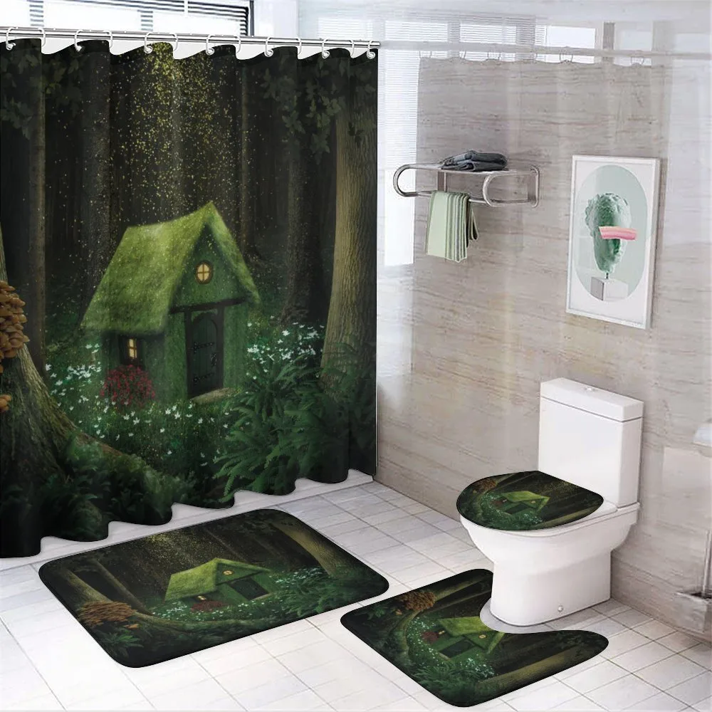 Surreal Forest House — 4-Piece Bathroom Set preview
