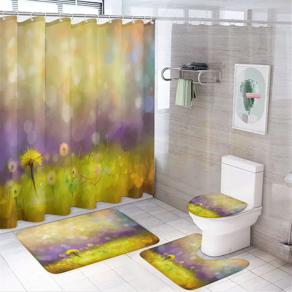 Yellow Dandelion Field — 4-Piece Bathroom Set preview