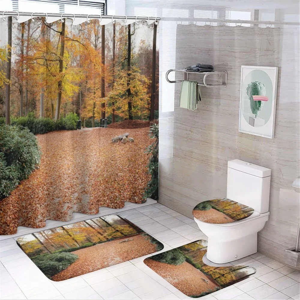 Autumn Forest Trees Fall — 4-Piece Bathroom Set preview