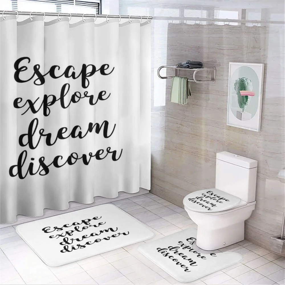 Brush Calligraphy Dream — 4-Piece Bathroom Set preview