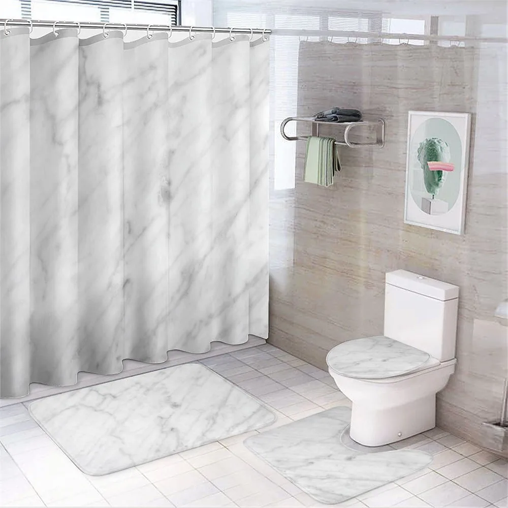 Carrara Organic Tile — 4-Piece Bathroom Set preview