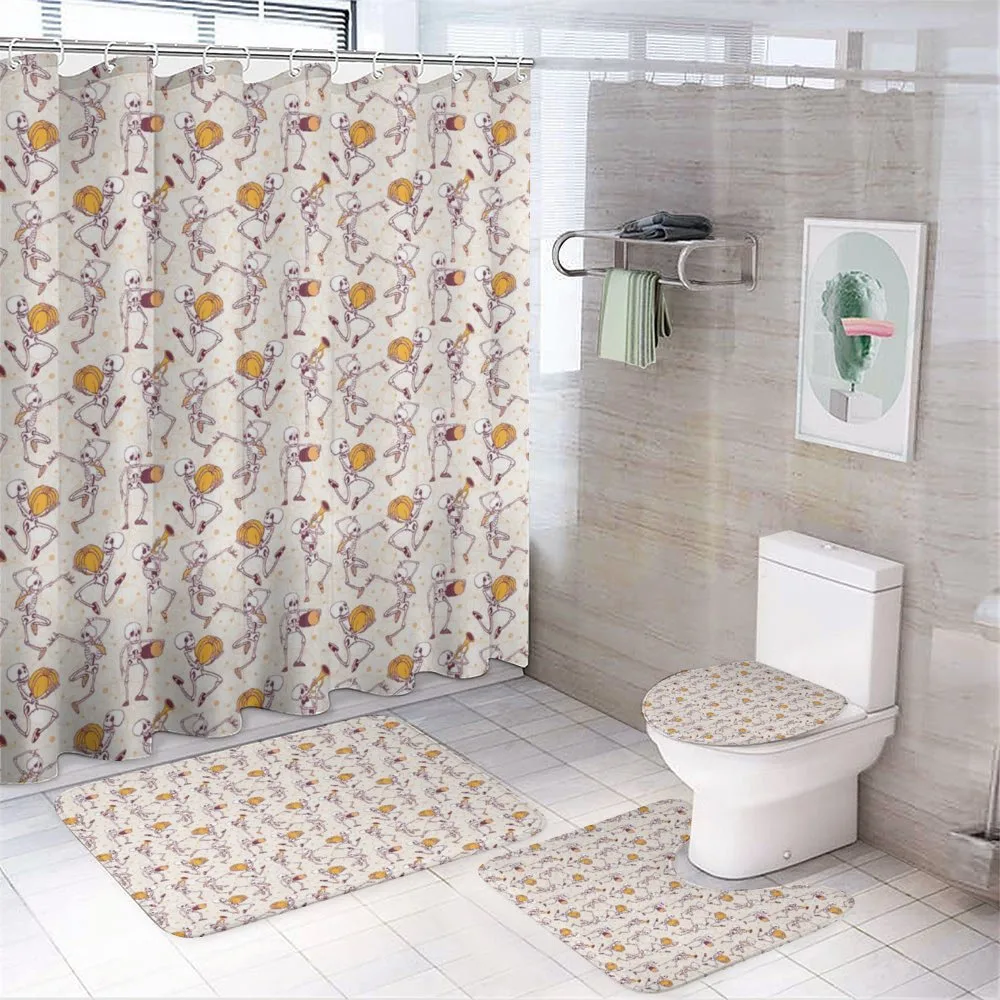 Halloween Pattern Pumpkin — 4-Piece Bathroom Set preview