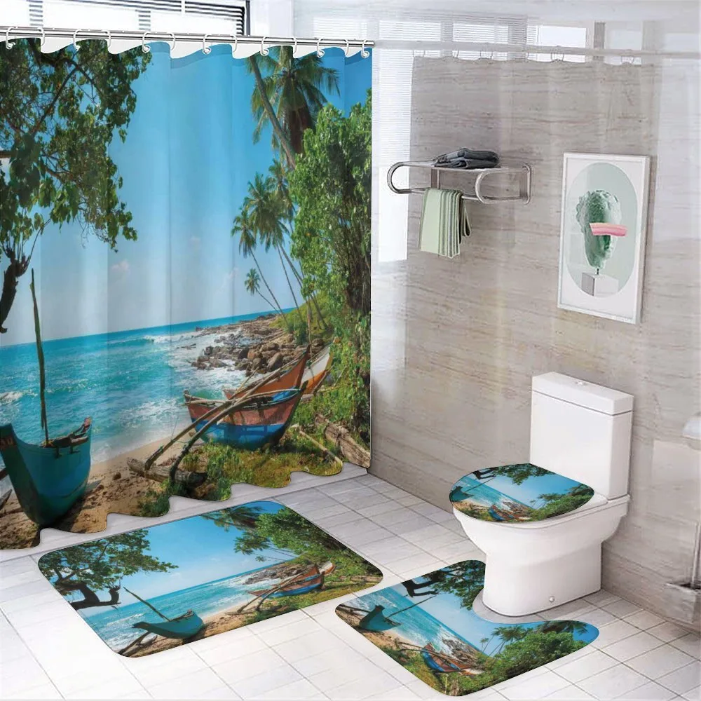 Tropical Ocean Scenery — 4-Piece Bathroom Set preview