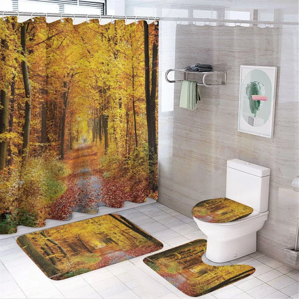 Foliage Leaves Autumn — 4-Piece Bathroom Set preview