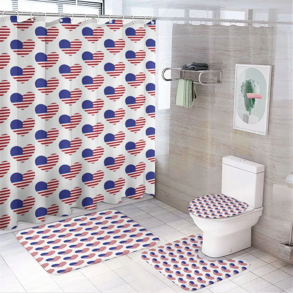 Heart Shaped Flags — 4-Piece Bathroom Set preview