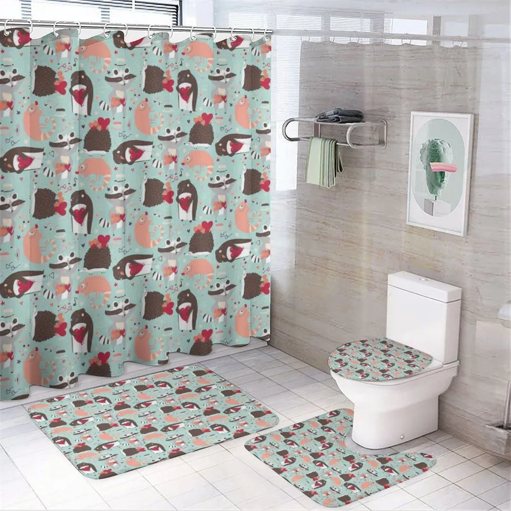 Valentines Day Animals — 4-Piece Bathroom Set preview