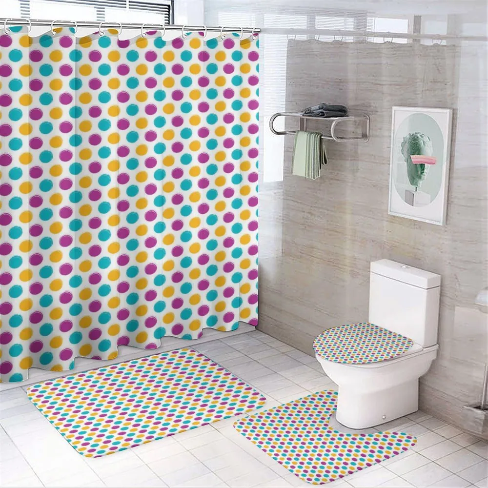 Vintage Circular Blobs — 4-Piece Bathroom Set preview
